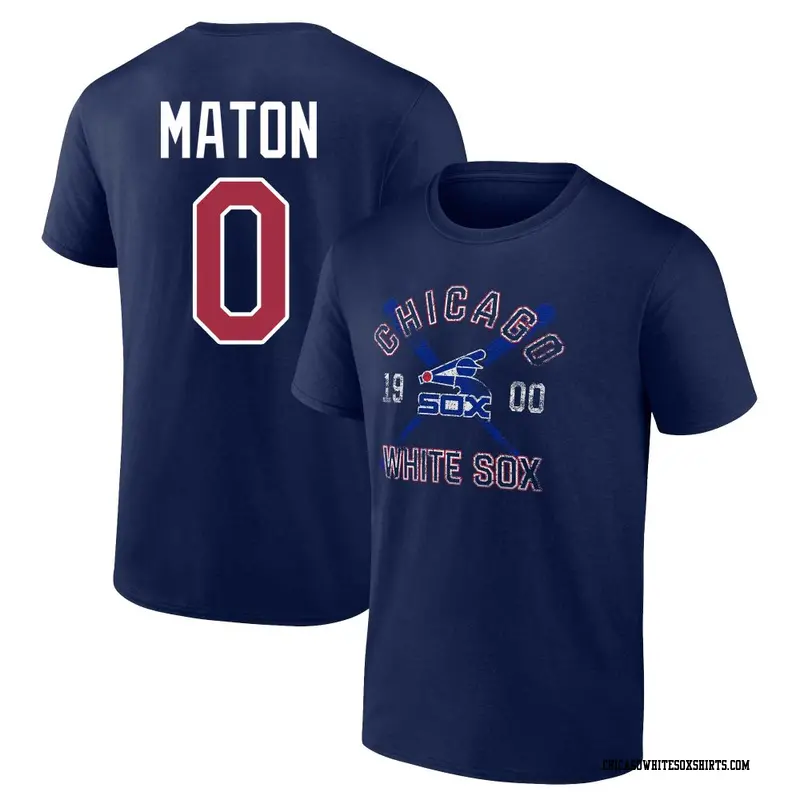 Men's Chicago White Sox ＃0 Nick Maton Navy Second Wind Name & Number T-Shirt