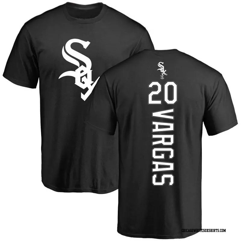 Men's Chicago White Sox ＃20 Miguel Vargas Black Backer T-Shirt