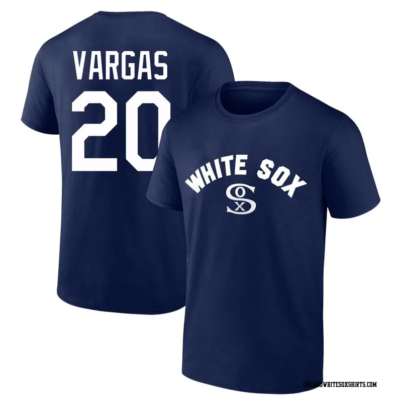 Men's Chicago White Sox ＃20 Miguel Vargas Navy Cooperstown Winning Streak Alternate Name & Number T-Shirt