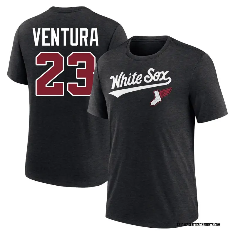 Men's Chicago White Sox ＃23 Robin Ventura Black 2025 City Connect Name & Number T-Shirt