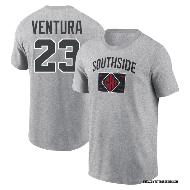 Men's Chicago White Sox ＃23 Robin Ventura Gray 2025 City Connect Arched Team Phrase Name & Number T-Shirt