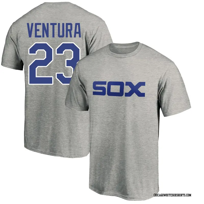 Men's Chicago White Sox ＃23 Robin Ventura Gray Cooperstown Collection Wahconah Name & Number T-Shirt