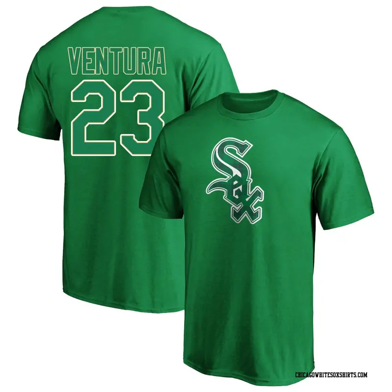 Men's Chicago White Sox ＃23 Robin Ventura Green Emerald Plaid Name & Number T-Shirt