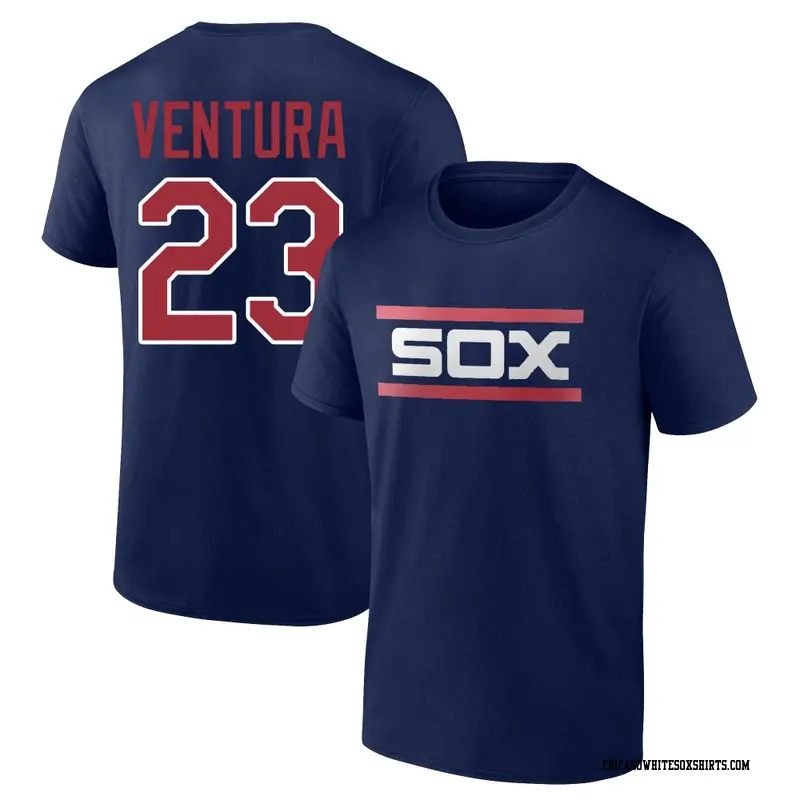 Men's Chicago White Sox ＃23 Robin Ventura Navy Cooperstown Collection Name & Number T-Shirt
