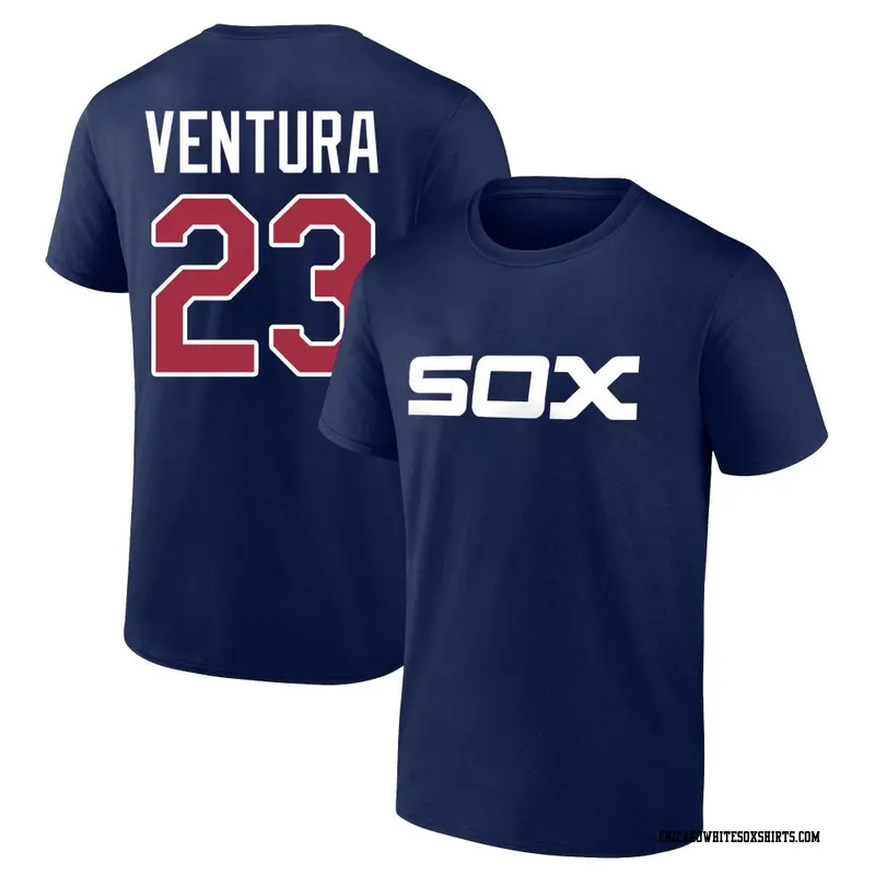 Men's Chicago White Sox ＃23 Robin Ventura Navy Cooperstown Collection Wahconah Name & Number T-Shirt