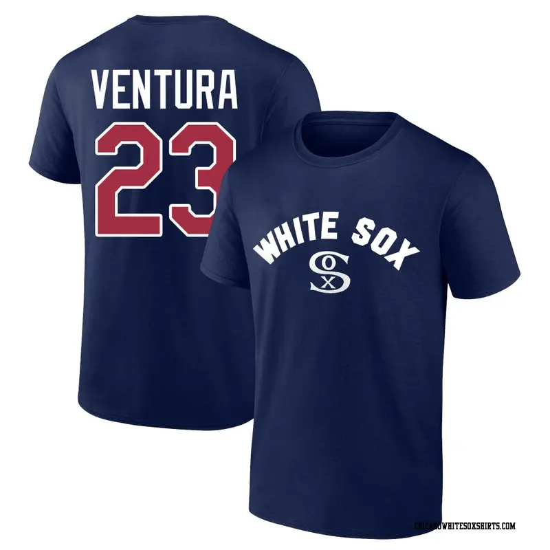 Men's Chicago White Sox ＃23 Robin Ventura Navy Cooperstown Winning Streak Name & Number T-Shirt