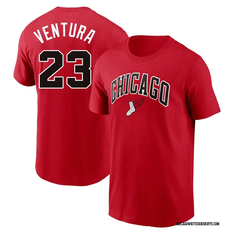 Men's Chicago White Sox ＃23 Robin Ventura Red 2025 City Connect Fuse Name & Number T-Shirt