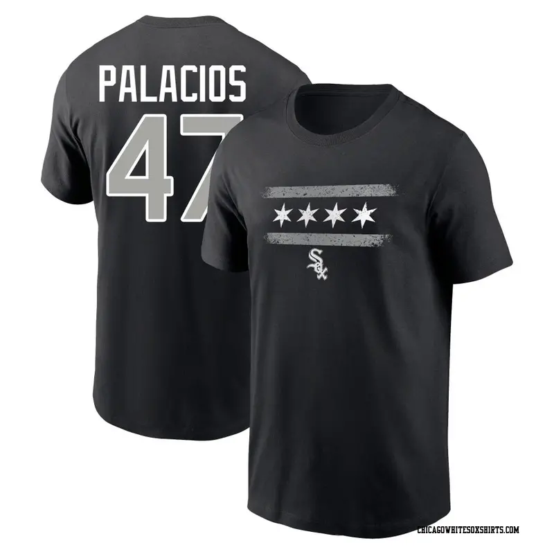 Men's Chicago White Sox ＃47 Joshua Palacios Black Adrenaline Name & Number T-Shirt