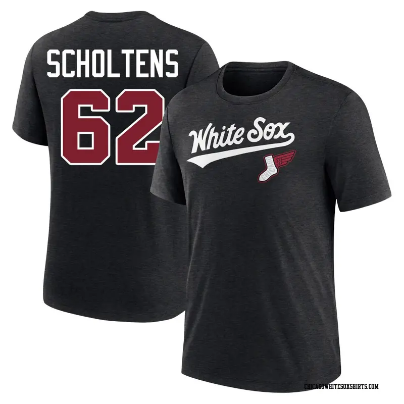 Men's Chicago White Sox ＃62 Jesse Scholtens Black 2025 City Connect Name & Number T-Shirt