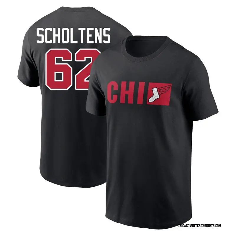 Men's Chicago White Sox ＃62 Jesse Scholtens Black 2025 City Connect Tricode Name & Number T-Shirt