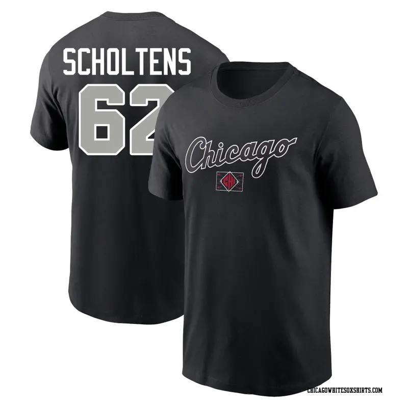 Men's Chicago White Sox ＃62 Jesse Scholtens Black 2025 City Connect Word Name & Number T-Shirt