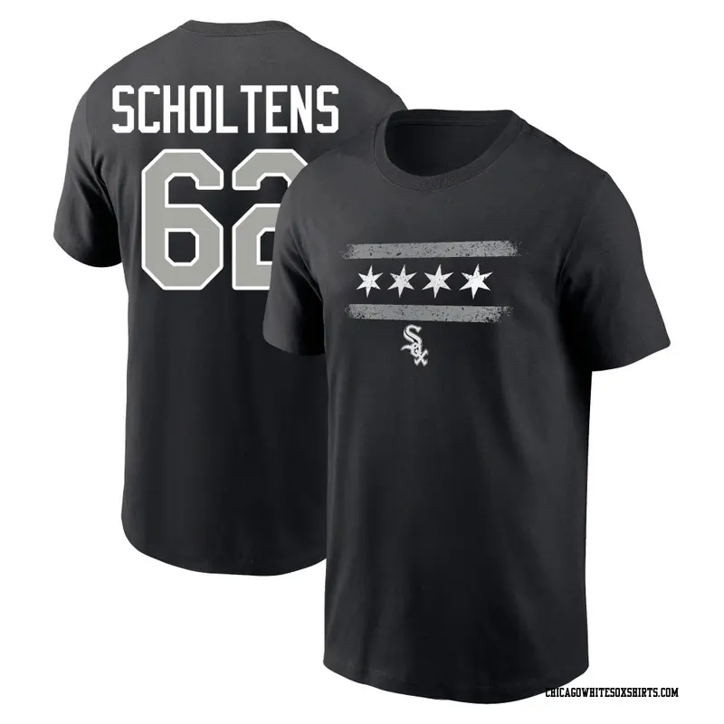 Men's Chicago White Sox ＃62 Jesse Scholtens Black Adrenaline Name & Number T-Shirt