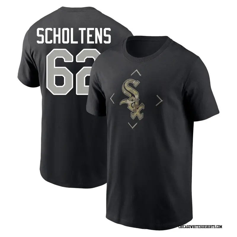 Men's Chicago White Sox ＃62 Jesse Scholtens Black Camo Name & Number T-Shirt