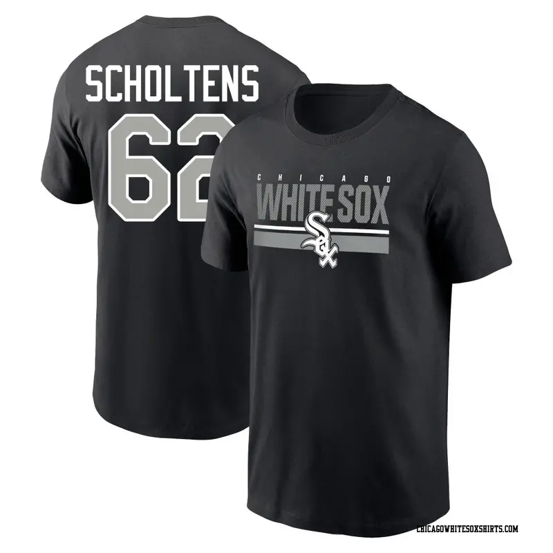 Men's Chicago White Sox ＃62 Jesse Scholtens Black End Name & Number T-Shirt