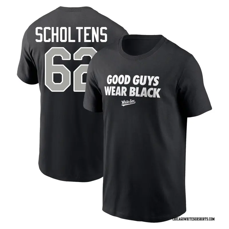 Men's Chicago White Sox ＃62 Jesse Scholtens Black Rally Rule Name & Number T-Shirt