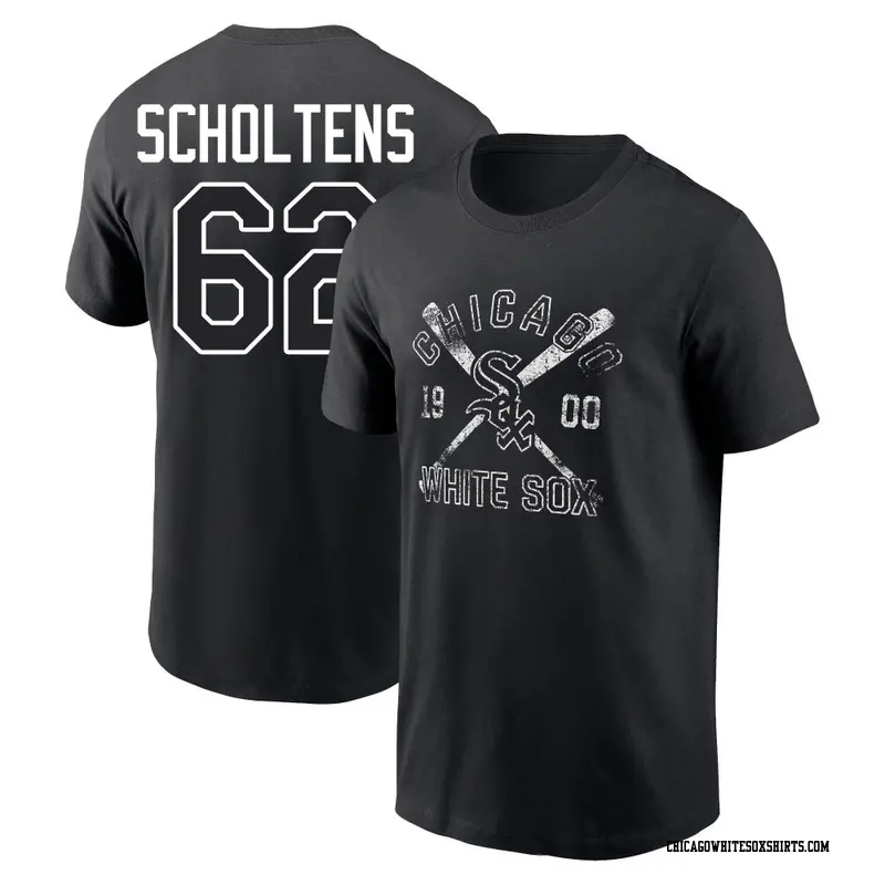 Men's Chicago White Sox ＃62 Jesse Scholtens Black Second Wind Name & Number T-Shirt