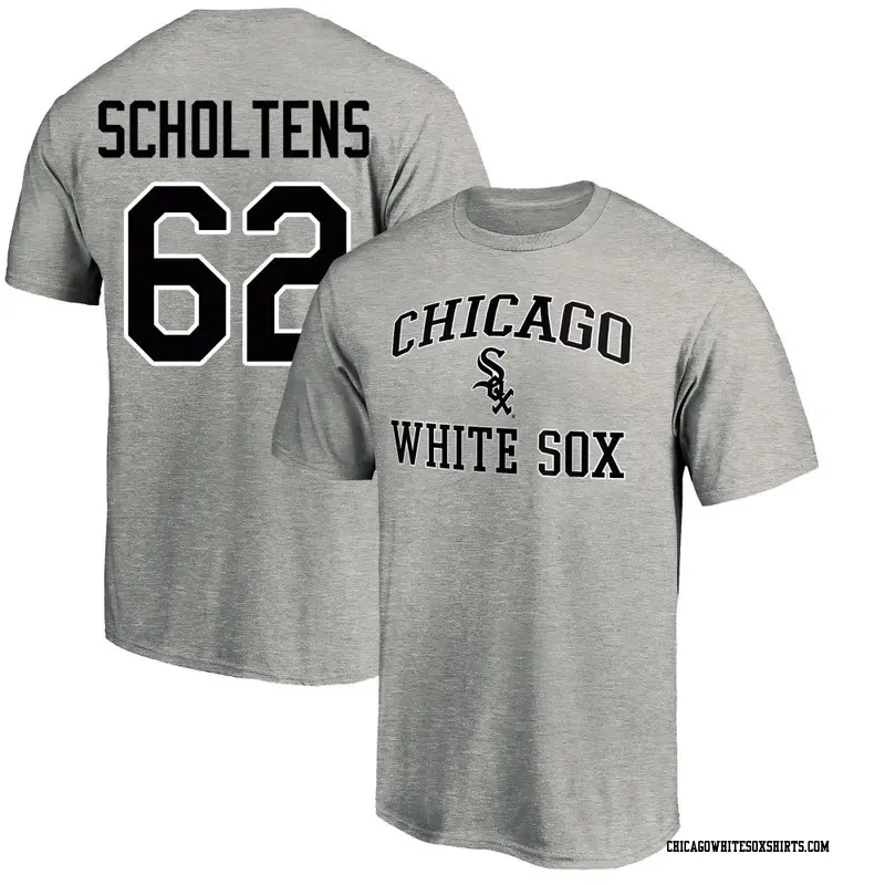 Men's Chicago White Sox ＃62 Jesse Scholtens Gray Heart & Soul Name & Number T-Shirt