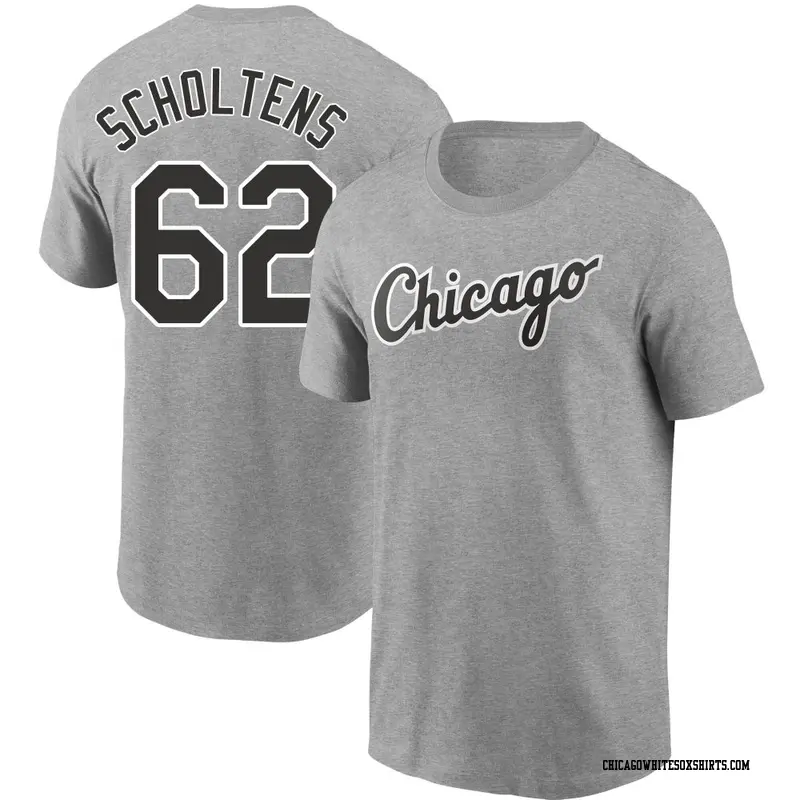 Men's Chicago White Sox ＃62 Jesse Scholtens Gray Heather Name & Number T-Shirt
