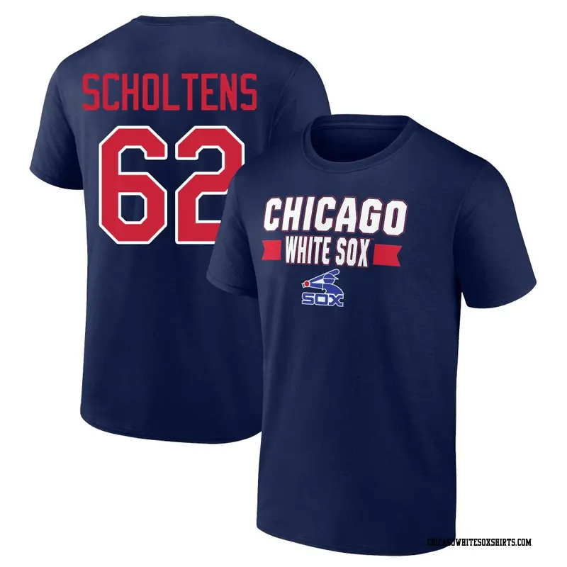 Men's Chicago White Sox ＃62 Jesse Scholtens Navy Close Victory Name & Number T-Shirt
