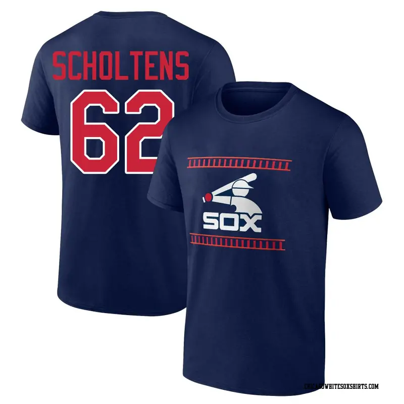 Men's Chicago White Sox ＃62 Jesse Scholtens Navy Cooperstown Collection Hometown Name & Number T-Shirt