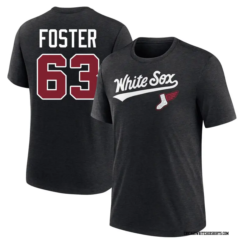 Men's Chicago White Sox ＃63 Matt Foster Black 2025 City Connect Name & Number T-Shirt