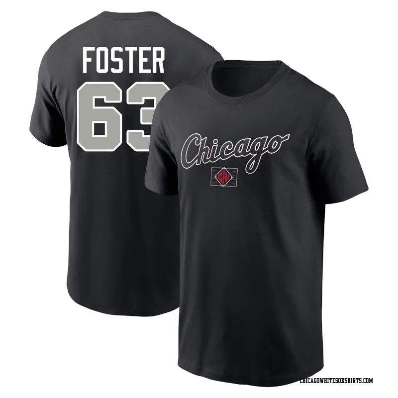 Men's Chicago White Sox ＃63 Matt Foster Black 2025 City Connect Word Name & Number T-Shirt