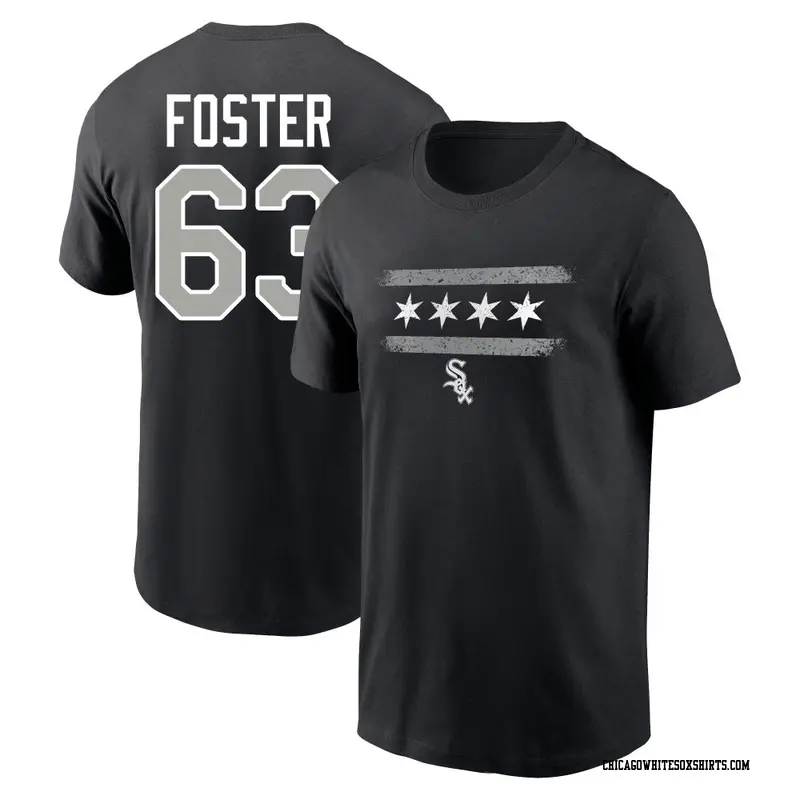 Men's Chicago White Sox ＃63 Matt Foster Black Adrenaline Name & Number T-Shirt