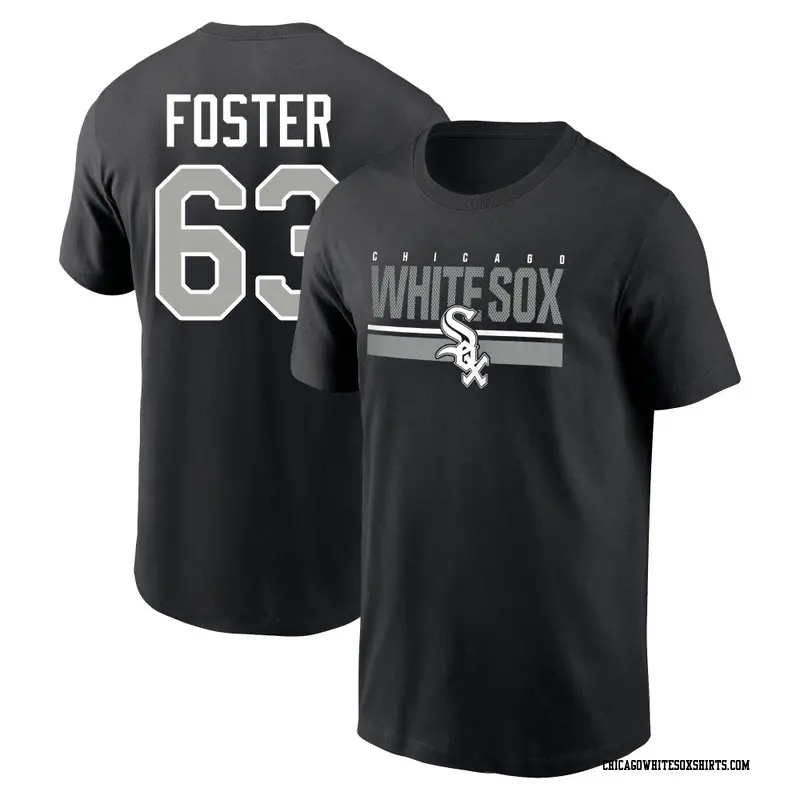 Men's Chicago White Sox ＃63 Matt Foster Black End Name & Number T-Shirt
