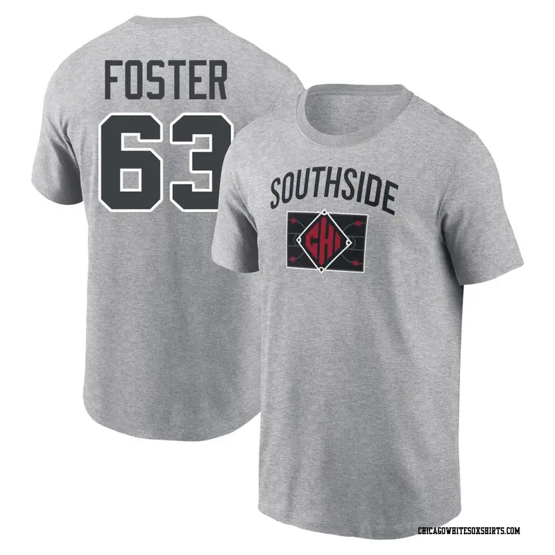Men's Chicago White Sox ＃63 Matt Foster Gray 2025 City Connect Arched Team Phrase Name & Number T-Shirt