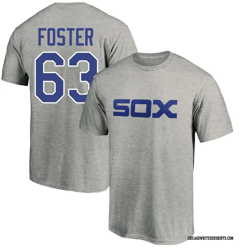 Men's Chicago White Sox ＃63 Matt Foster Gray Cooperstown Collection Wahconah Name & Number T-Shirt