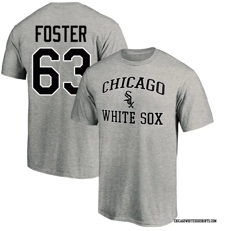 Men's Chicago White Sox ＃63 Matt Foster Gray Heart & Soul Name & Number T-Shirt