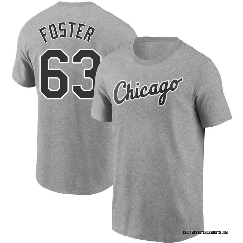 Men's Chicago White Sox ＃63 Matt Foster Gray Heather Name & Number T-Shirt