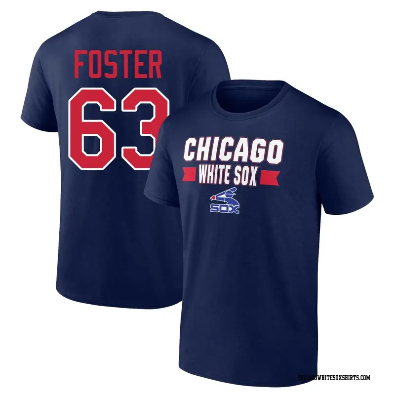 Men's Chicago White Sox ＃63 Matt Foster Navy Close Victory Name & Number T-Shirt