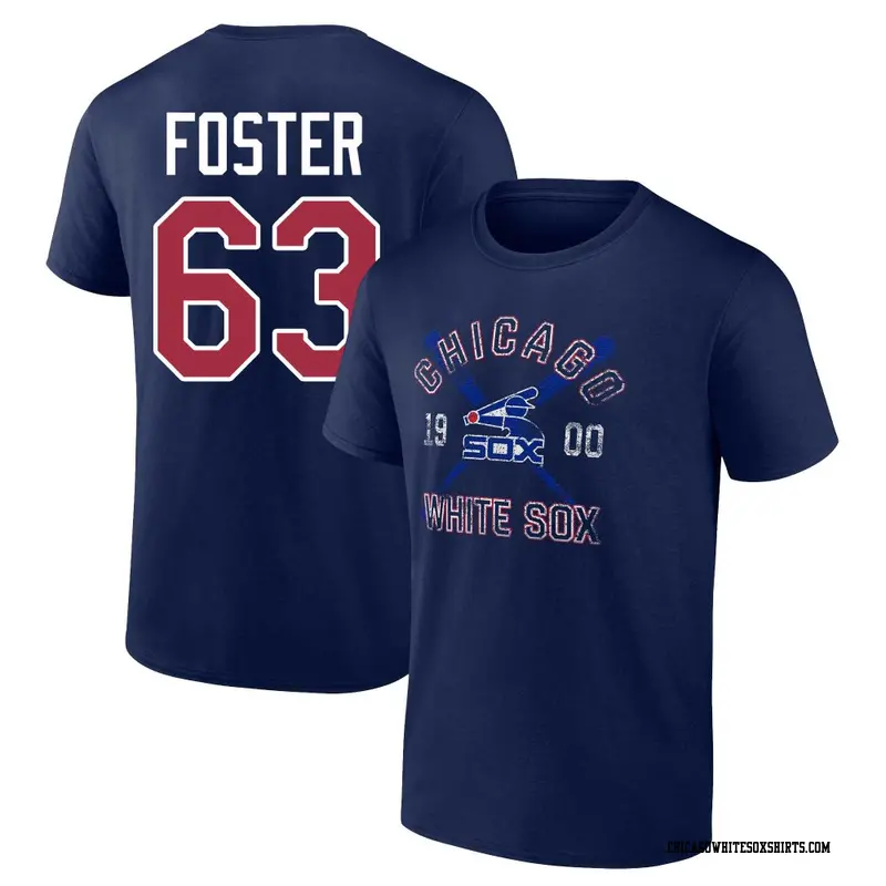 Men's Chicago White Sox ＃63 Matt Foster Navy Second Wind Name & Number T-Shirt