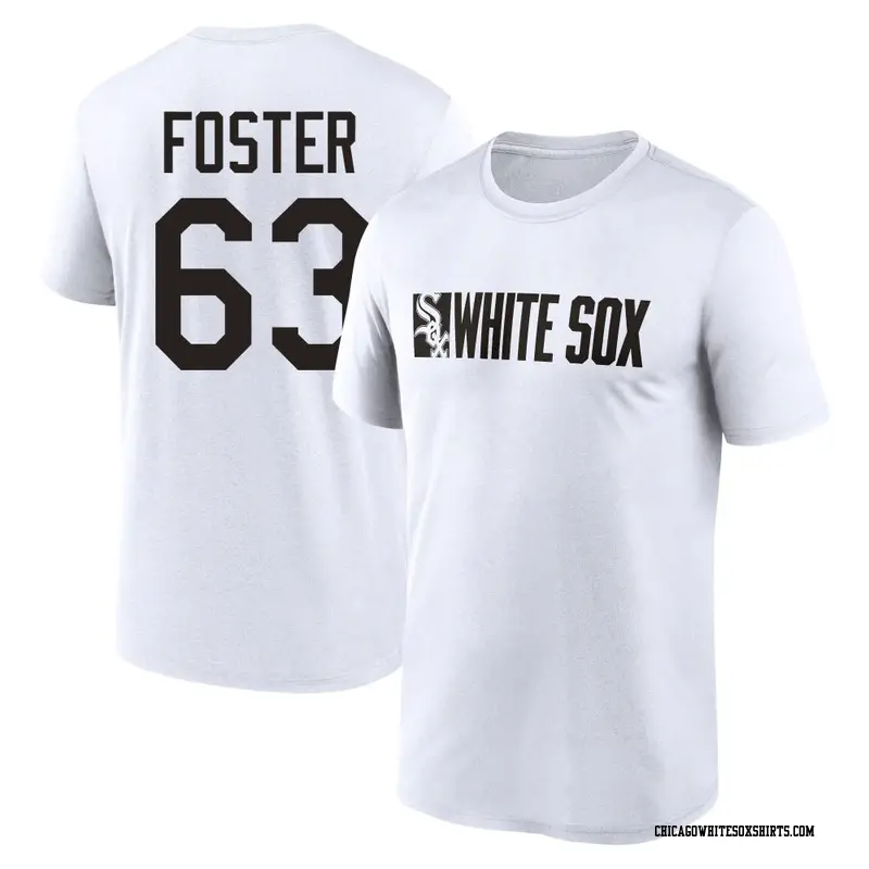 Men's Chicago White Sox ＃63 Matt Foster White Knockout Performance Name & Number T-Shirt