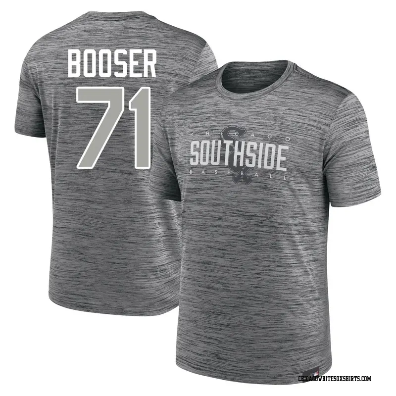 Men's Chicago White Sox ＃71 Cam Booser Anthracite City Connect Velocity Practice Performance Game Day Name & Number T-Shirt