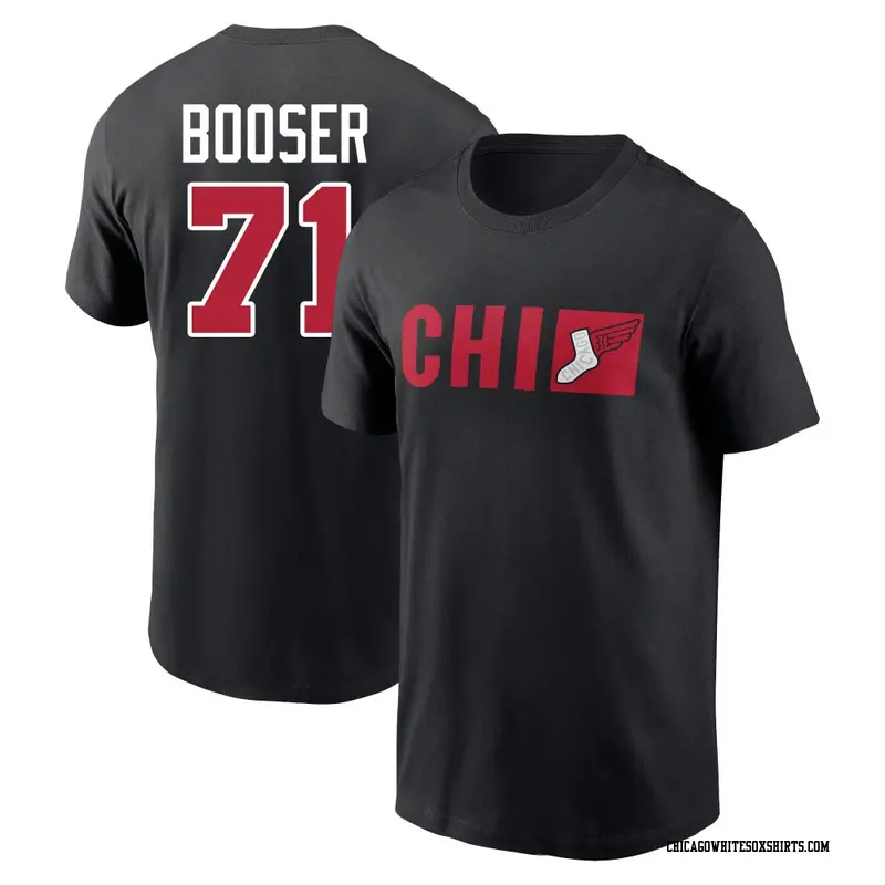 Men's Chicago White Sox ＃71 Cam Booser Black 2025 City Connect Tricode Name & Number T-Shirt