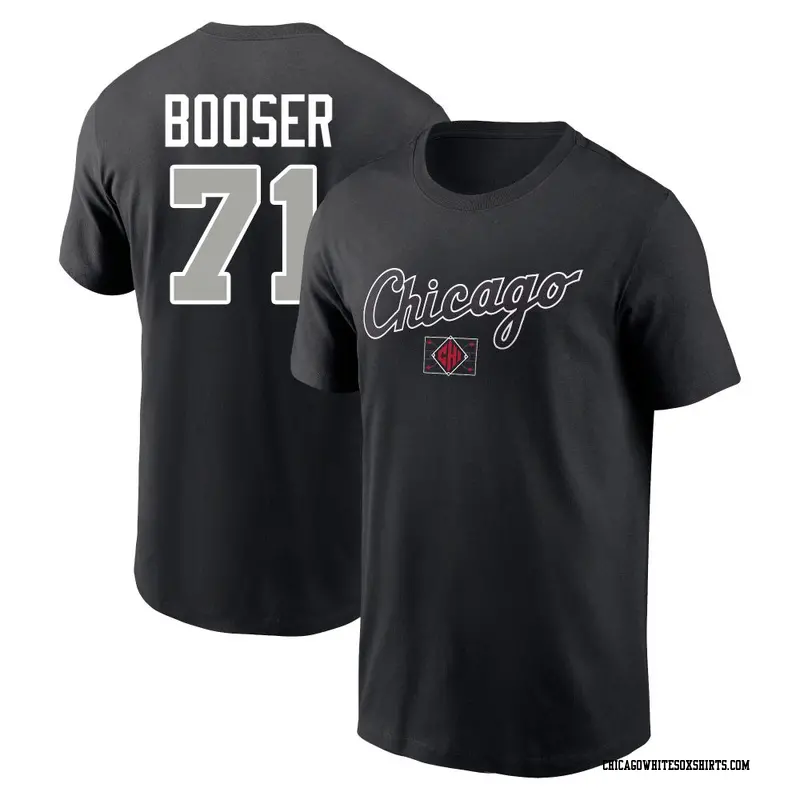 Men's Chicago White Sox ＃71 Cam Booser Black 2025 City Connect Word Name & Number T-Shirt