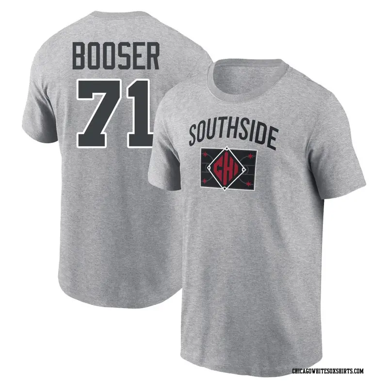 Men's Chicago White Sox ＃71 Cam Booser Gray 2025 City Connect Arched Team Phrase Name & Number T-Shirt