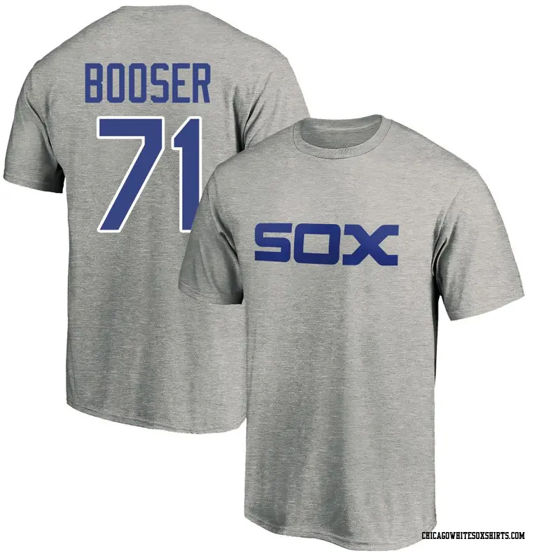 Men's Chicago White Sox ＃71 Cam Booser Gray Cooperstown Collection Wahconah Name & Number T-Shirt