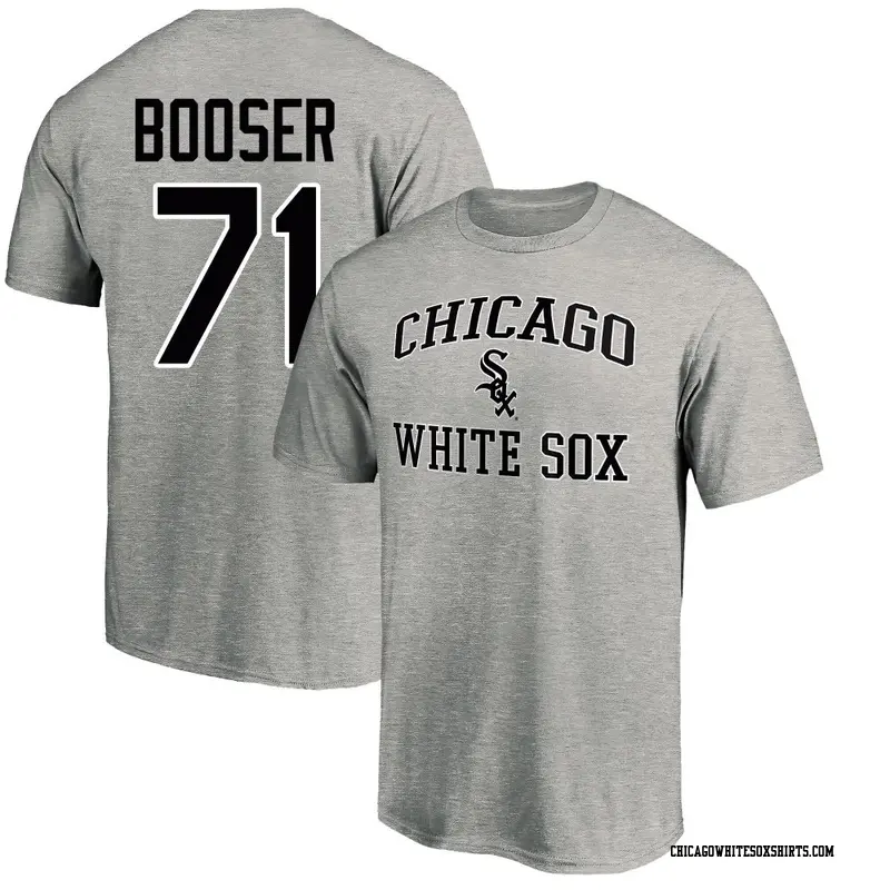 Men's Chicago White Sox ＃71 Cam Booser Gray Heart & Soul Name & Number T-Shirt