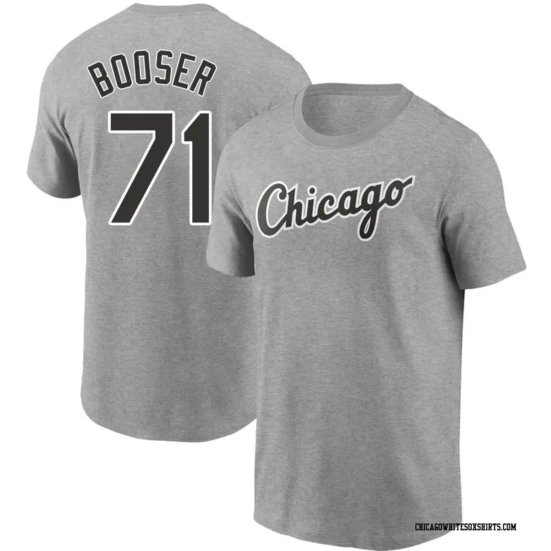 Men's Chicago White Sox ＃71 Cam Booser Gray Heather Name & Number T-Shirt