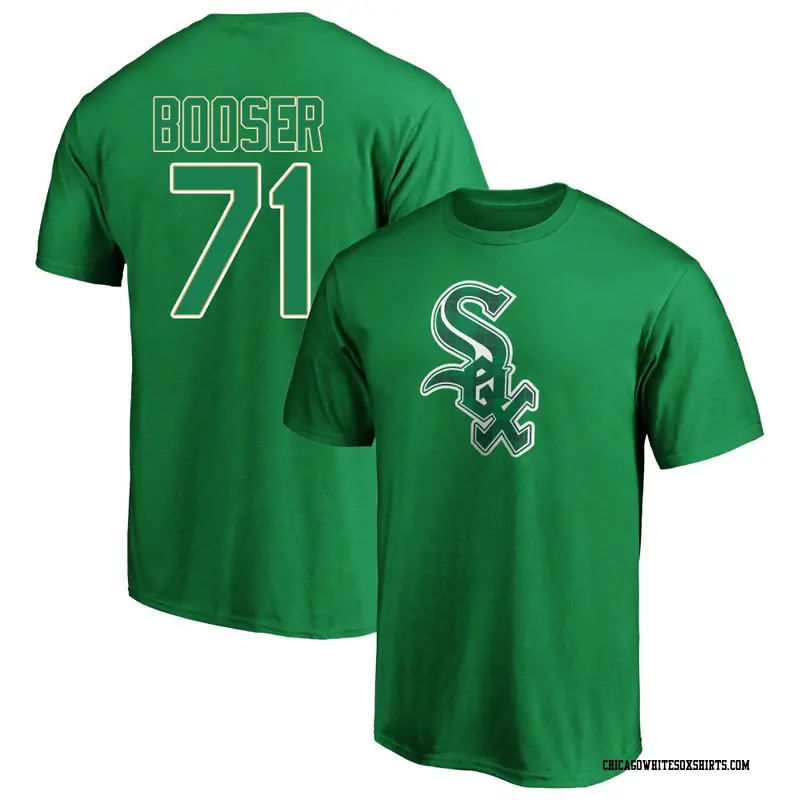 Men's Chicago White Sox ＃71 Cam Booser Green Emerald Plaid Name & Number T-Shirt