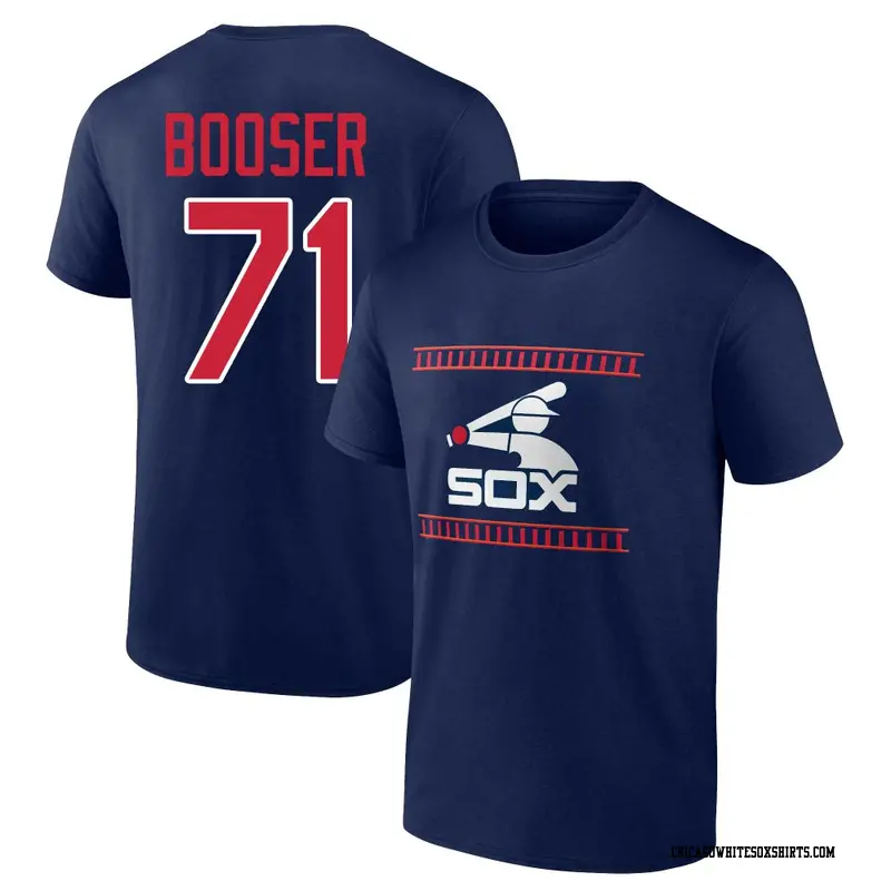Men's Chicago White Sox ＃71 Cam Booser Navy Cooperstown Collection Hometown Name & Number T-Shirt