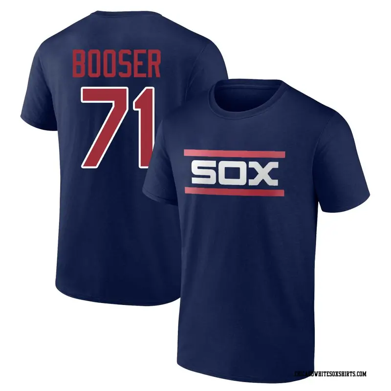 Men's Chicago White Sox ＃71 Cam Booser Navy Cooperstown Collection Name & Number T-Shirt