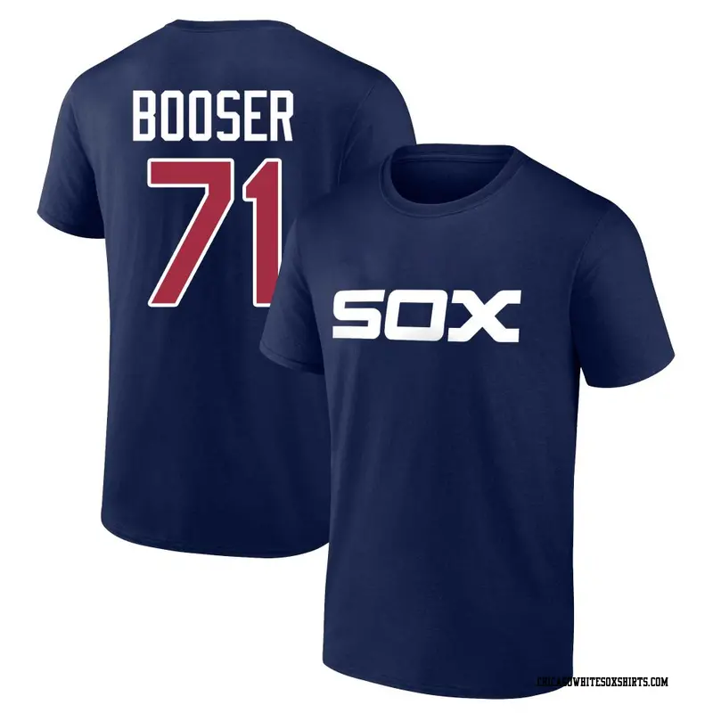 Men's Chicago White Sox ＃71 Cam Booser Navy Cooperstown Collection Wahconah Name & Number T-Shirt