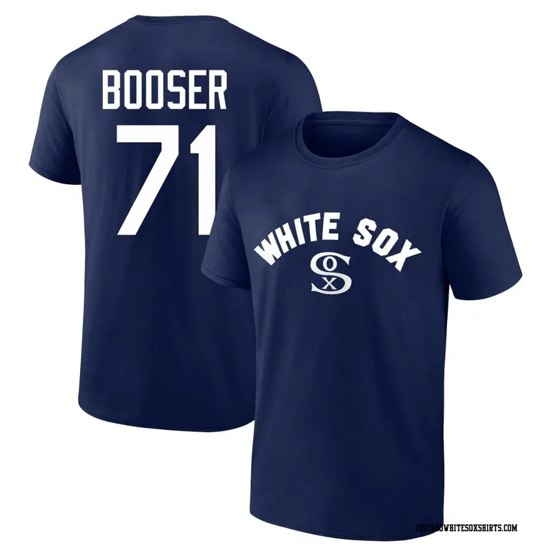 Men's Chicago White Sox ＃71 Cam Booser Navy Cooperstown Winning Streak Alternate Name & Number T-Shirt