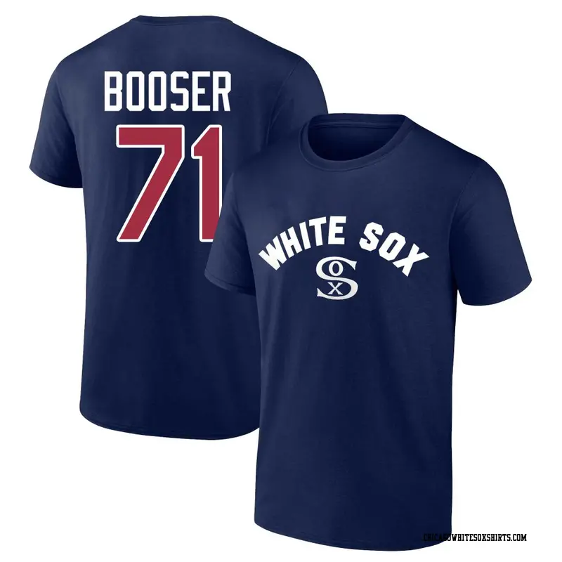 Men's Chicago White Sox ＃71 Cam Booser Navy Cooperstown Winning Streak Name & Number T-Shirt
