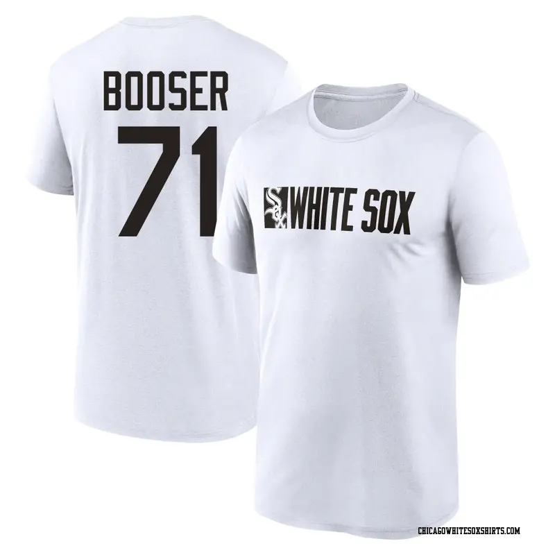 Men's Chicago White Sox ＃71 Cam Booser White Knockout Performance Name & Number T-Shirt