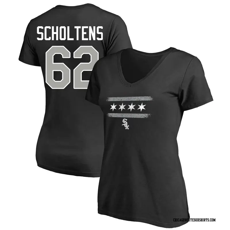 Women's Chicago White Sox ＃62 Jesse Scholtens Black Adrenaline Name & Number T-Shirt